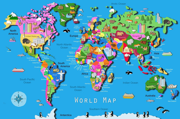Kid's World Map Maps.com