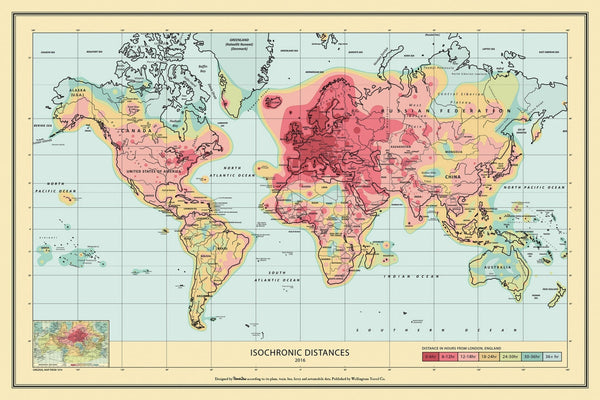Isochronic World Map Wellingtons Travel