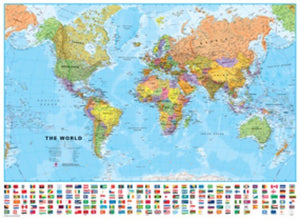 World Wall Map with Flags