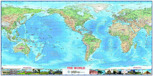 World Wall Map (N. America Centered)