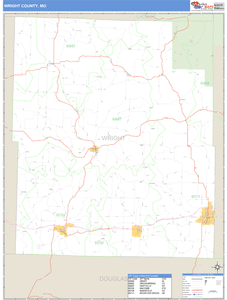 Wright County, Missouri Zip Code Wall Map