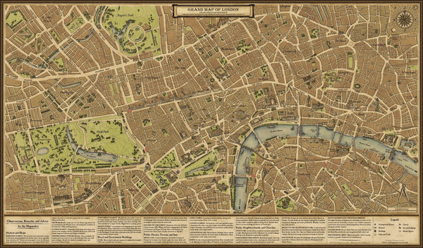Grand Map Of London Wellingtons Travel