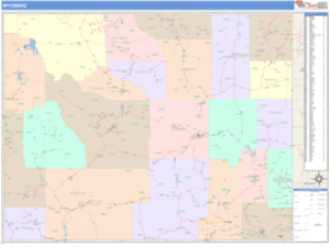 Wyoming Business Wall Map