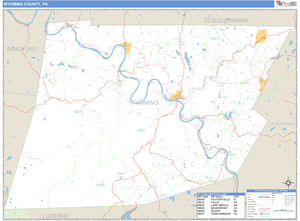 Wyoming County, Pennsylvania Zip Code Wall Map