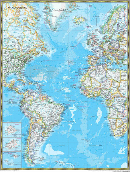 National Geographic Atlantic Ocean Political Wall Map Maps.com