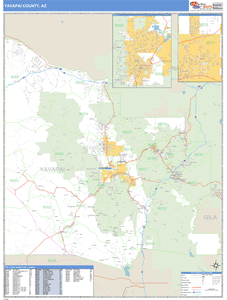 Yavapai County, Arizona Zip Code Wall Map