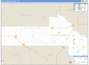 Yellow Medicine County, Minnesota Zip Code Wall Map