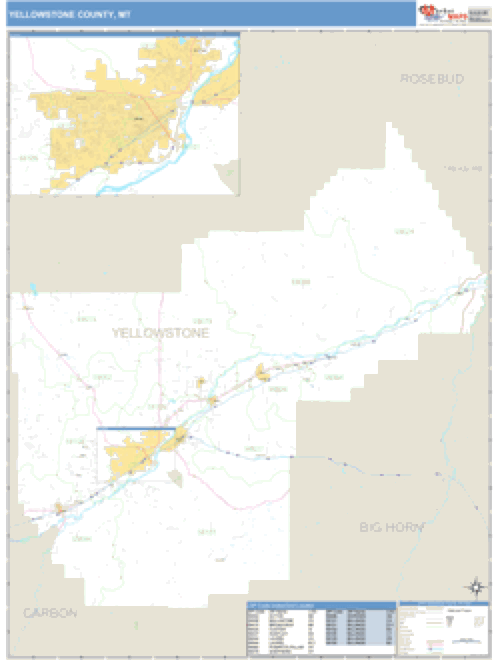 Yellowstone National Park County, Montana Zip Code Wall Map Market Maps (IDI)
