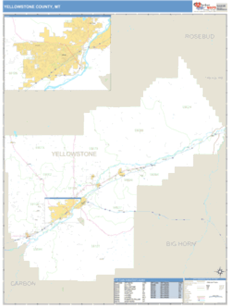 Yellowstone National Park County, Montana Zip Code Wall Map Market Maps (IDI)
