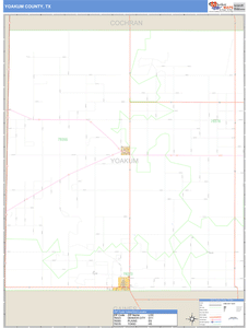Yoakum County, Texas Zip Code Wall Map