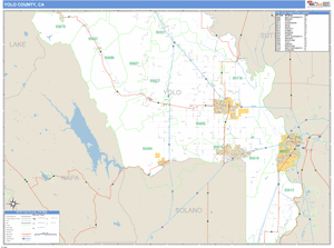Yolo County, California Zip Code Wall Map