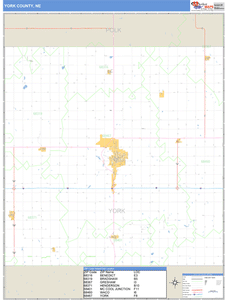 York County, Nebraska Zip Code Wall Map