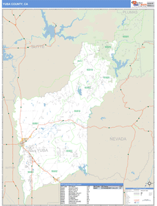 Yuba County, California Zip Code Wall Map