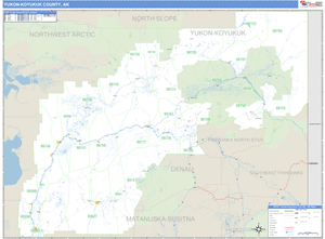 Yukon Koyukuk County, Alaska Zip Code Wall Map