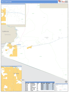 Yuma, Arizona Metro Area Wall Map